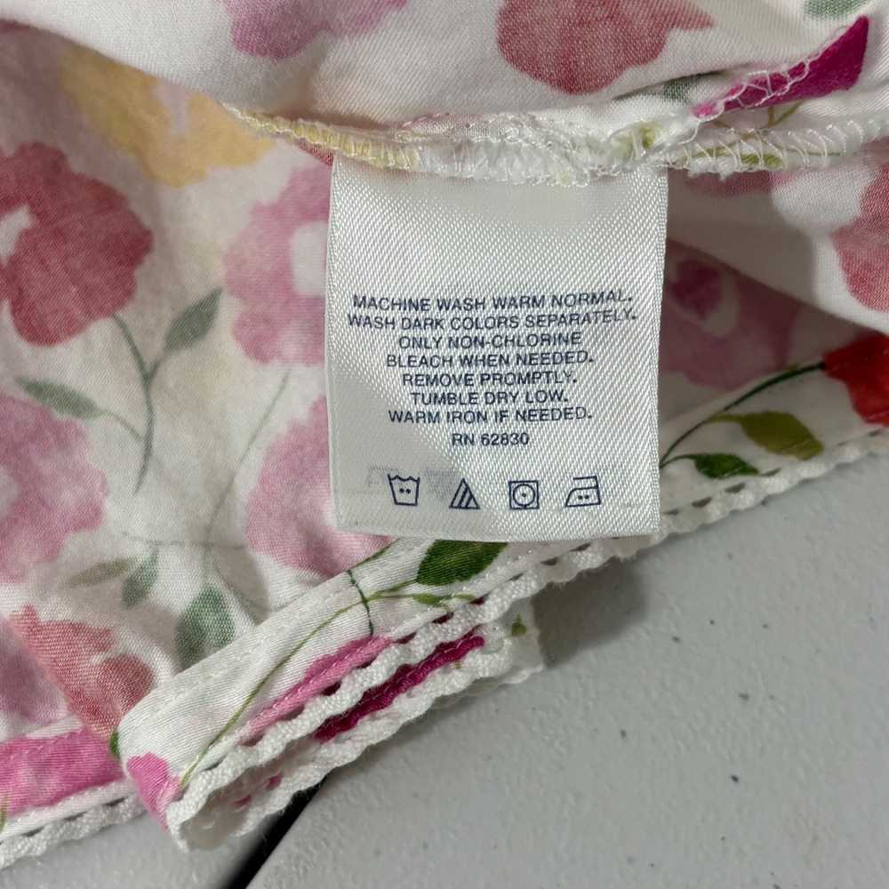Lands End Pajama Set Floral Cottagecore Button Camisole Crop Pants Women L 14-16 - Picture 9 of 11